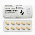 Vidalista 80 mg – blister z nadrukiem i dziesięć żółtych tabletek