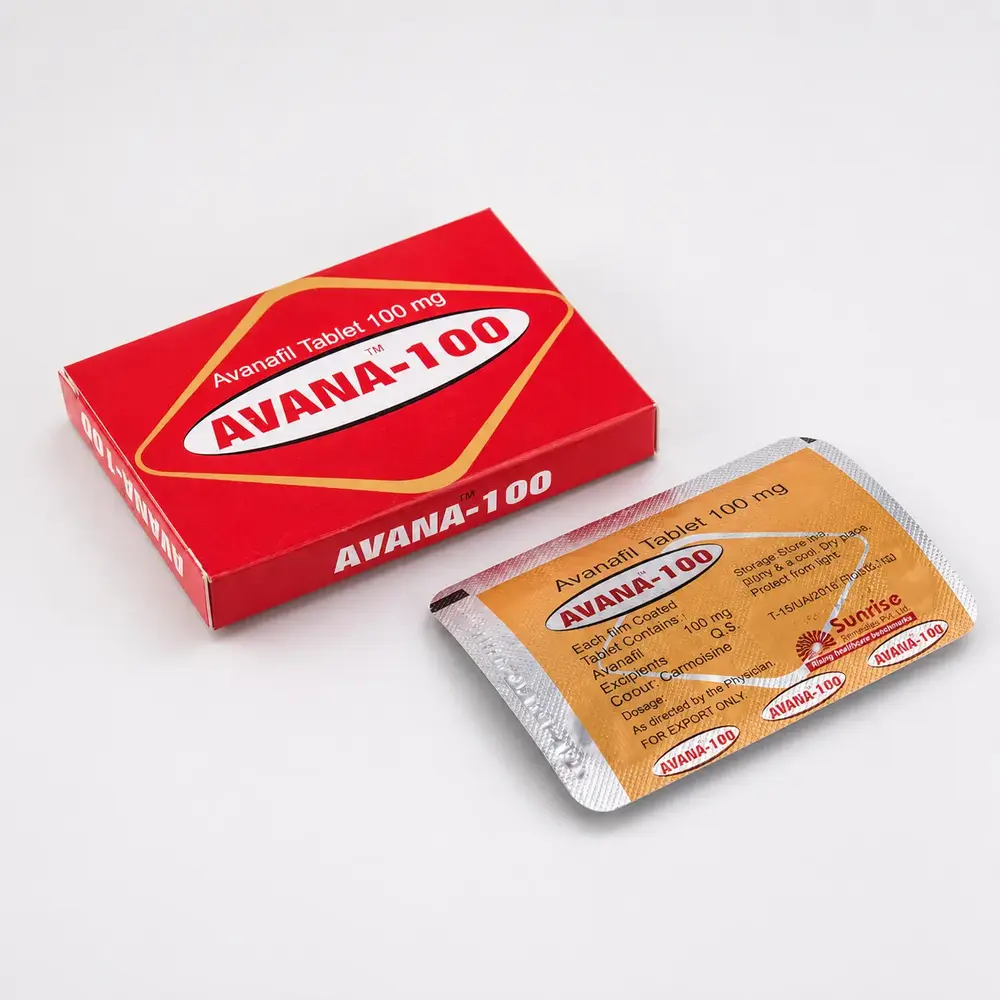 Avana 100 mg – opakowanie i tył blistra