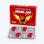 Avana 200 mg – opakowanie i blister z czterema czerwonymi tabletkami