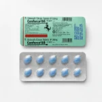 Cenforce 50 mg – przód i tył blistrów z niebieskimi tabletkami