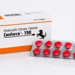Cenforce 150 mg – opakowanie i blister z dziesięcioma czerwonymi tabletkami