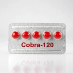 Cobra 120 mg – przód blistra z pięcioma czerwonymi tabletkami