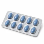 Fildena Super Active 100 mg – zbliżenie blistra z dziesięcioma niebieskimi miękkimi kapsułkami