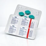 Kamagra 100 mg – przód i tył blistra z zielonymi tabletkami