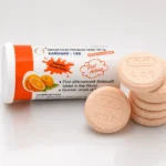 Kamagra tabletki musujące 100 mg – otwarta tuba z okrągłymi tabletkami musującymi