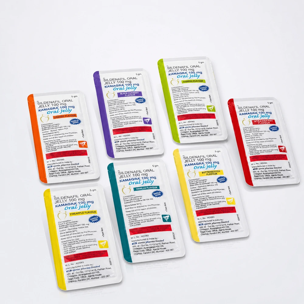 Kamagra Oral Jelly 100 mg – zestaw siedmiu pojedynczych saszetek z żelem