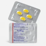 Tadalis sx- 20 mg – przód i tył blistrów z żółtymi tabletkami