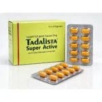 Tadalista Super Active 20 mg – opakowanie i blister z dziesięcioma pomarańczowymi kapsułkami