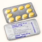 Tadasoft 20 mg – przód i tył blistra z żółtymi tabletkami