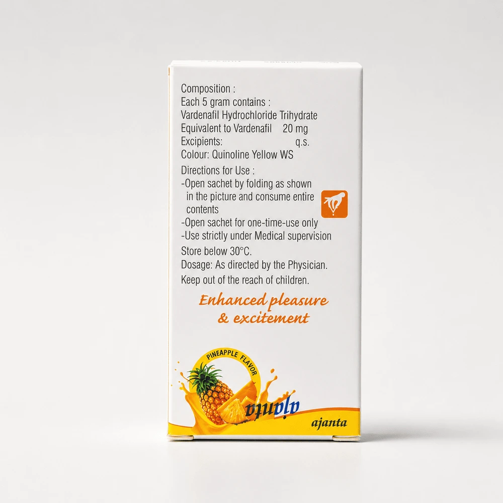 Valif oral jelly 20 mg – tył opakowania z informacjami o składzie